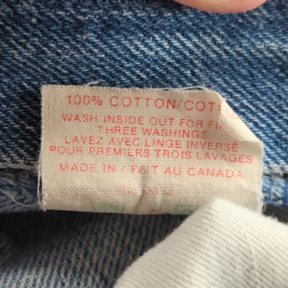 Vintage 90s Levis Jeans Size 14 (Fits 28x33) Blue Light Wash Straight Orange Tab - Picture 13 of 14